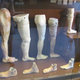 Votive offerings of limbs recovered from the sanctuary of Asclepius at Corinth.